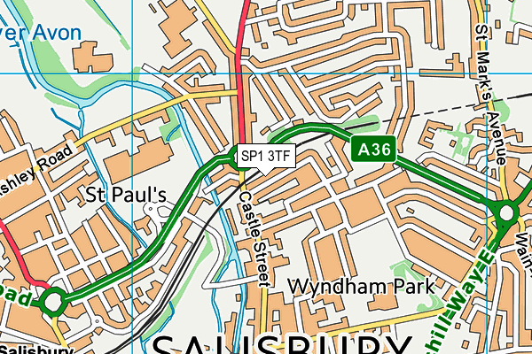 SP1 3TF map - OS VectorMap District (Ordnance Survey)