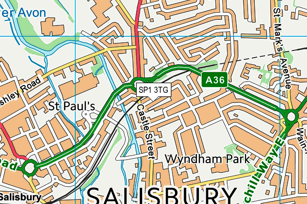 SP1 3TG map - OS VectorMap District (Ordnance Survey)