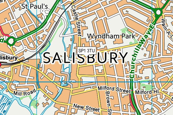 SP1 3TU map - OS VectorMap District (Ordnance Survey)