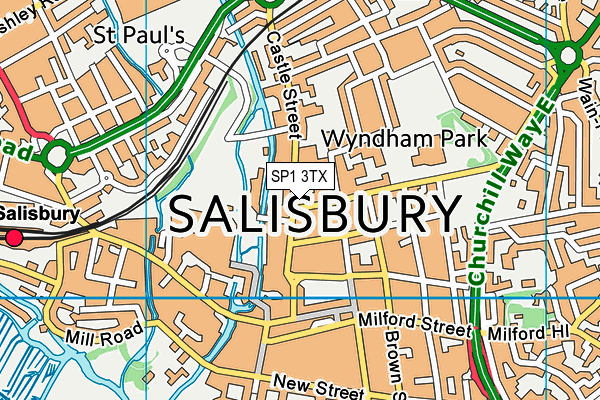 SP1 3TX map - OS VectorMap District (Ordnance Survey)