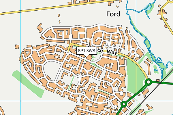 SP1 3WS map - OS VectorMap District (Ordnance Survey)