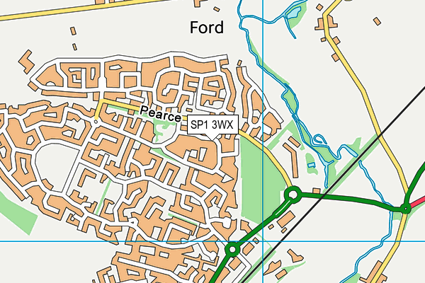 SP1 3WX map - OS VectorMap District (Ordnance Survey)