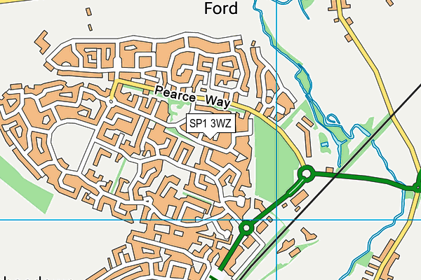 SP1 3WZ map - OS VectorMap District (Ordnance Survey)
