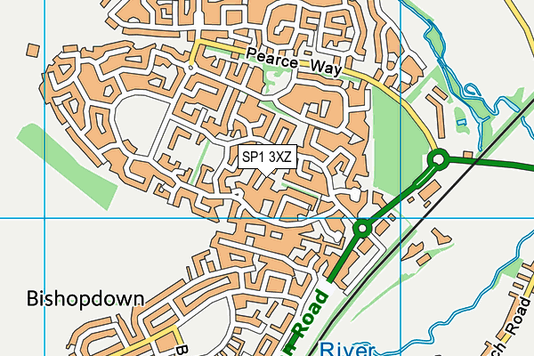 SP1 3XZ map - OS VectorMap District (Ordnance Survey)