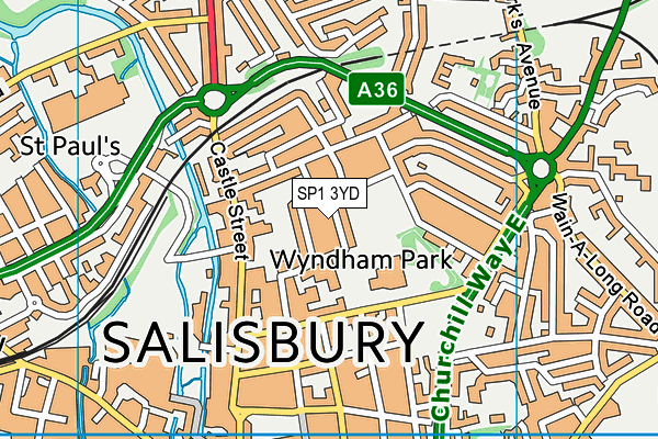 SP1 3YD map - OS VectorMap District (Ordnance Survey)