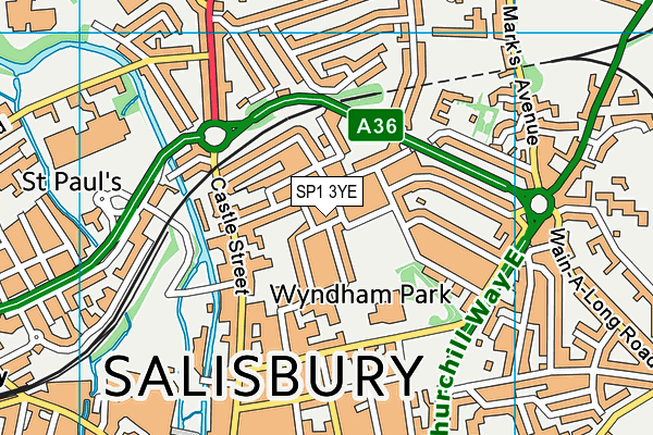 SP1 3YE map - OS VectorMap District (Ordnance Survey)