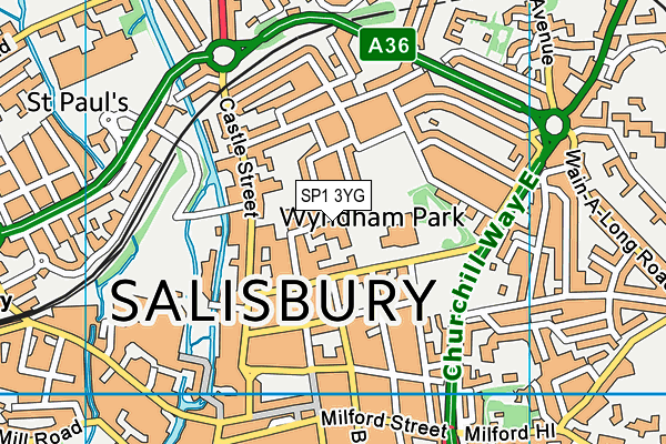 SP1 3YG map - OS VectorMap District (Ordnance Survey)