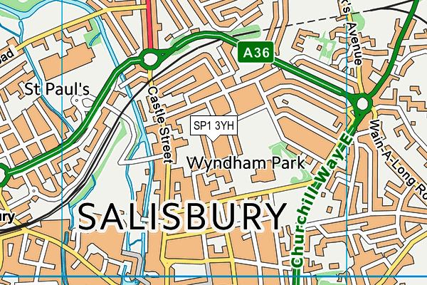 SP1 3YH map - OS VectorMap District (Ordnance Survey)