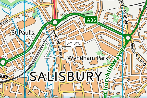 SP1 3YQ map - OS VectorMap District (Ordnance Survey)