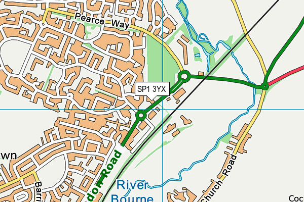 SP1 3YX map - OS VectorMap District (Ordnance Survey)