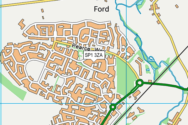 SP1 3ZA map - OS VectorMap District (Ordnance Survey)