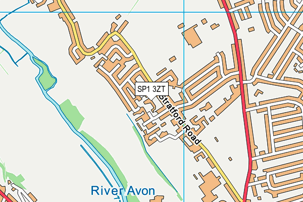 SP1 3ZT map - OS VectorMap District (Ordnance Survey)