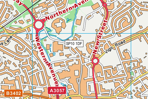 SP10 1DF map - OS VectorMap District (Ordnance Survey)