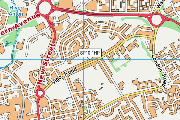 London Road Sports Ground map (SP10 1HP) - OS VectorMap District (Ordnance Survey)
