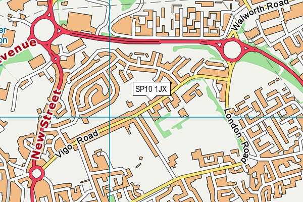 SP10 1JX map - OS VectorMap District (Ordnance Survey)