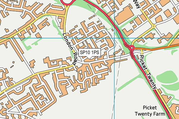 SP10 1PS map - OS VectorMap District (Ordnance Survey)