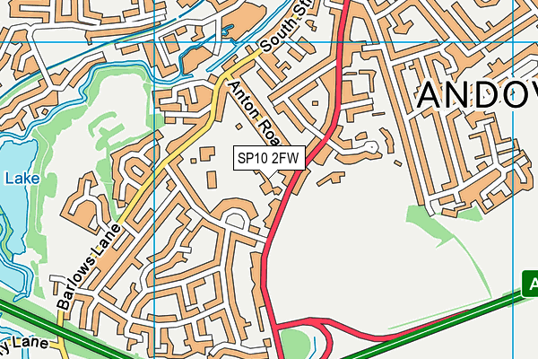 SP10 2FW map - OS VectorMap District (Ordnance Survey)
