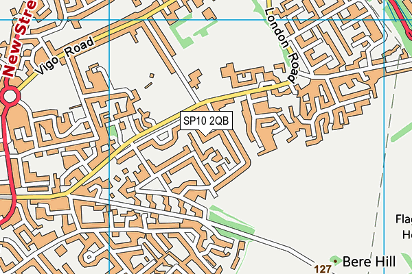 SP10 2QB map - OS VectorMap District (Ordnance Survey)