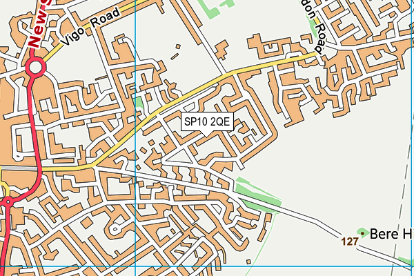 SP10 2QE map - OS VectorMap District (Ordnance Survey)