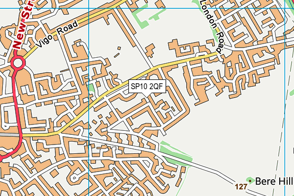 SP10 2QF map - OS VectorMap District (Ordnance Survey)