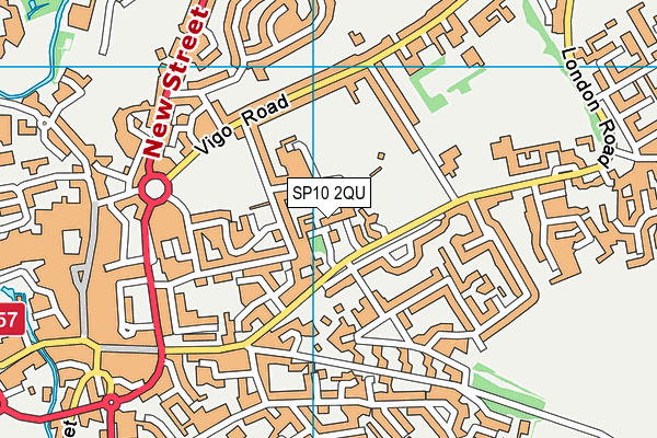 SP10 2QU map - OS VectorMap District (Ordnance Survey)