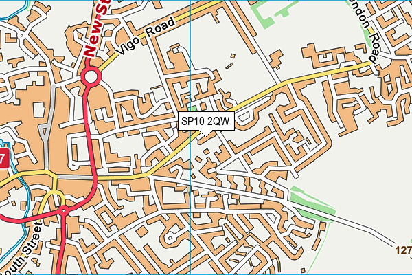 SP10 2QW map - OS VectorMap District (Ordnance Survey)