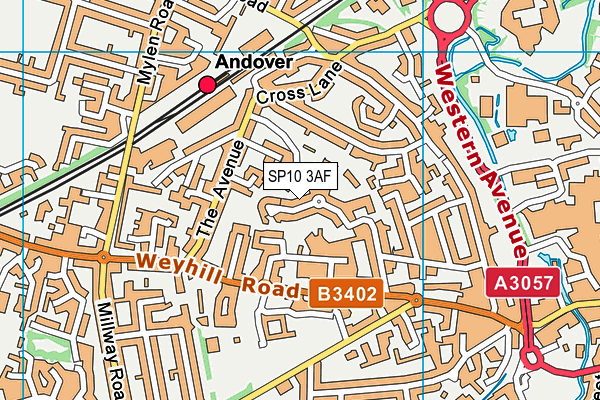 SP10 3AF map - OS VectorMap District (Ordnance Survey)