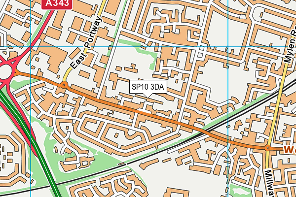 SP10 3DA map - OS VectorMap District (Ordnance Survey)