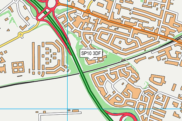 SP10 3DF map - OS VectorMap District (Ordnance Survey)