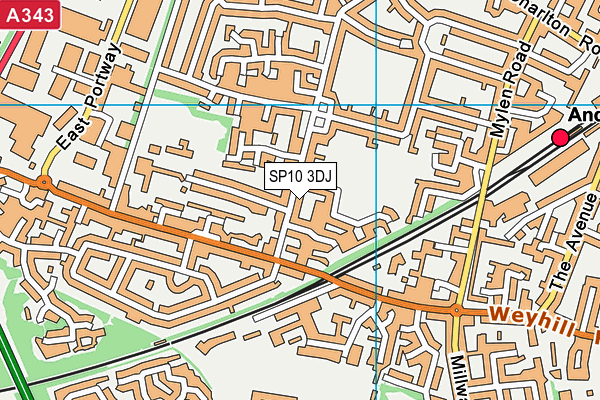 SP10 3DJ map - OS VectorMap District (Ordnance Survey)