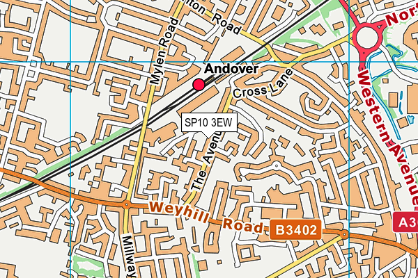 SP10 3EW map - OS VectorMap District (Ordnance Survey)