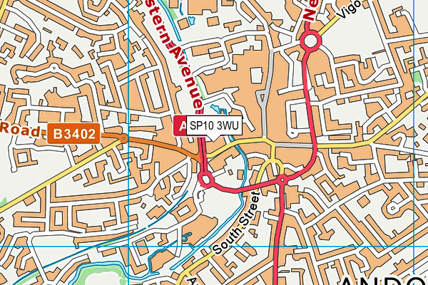 SP10 3WU map - OS VectorMap District (Ordnance Survey)