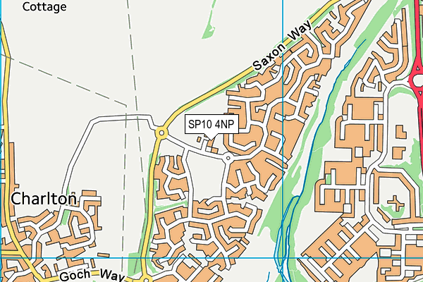 Saxon Fields Sports Ground map (SP10 4NP) - OS VectorMap District (Ordnance Survey)