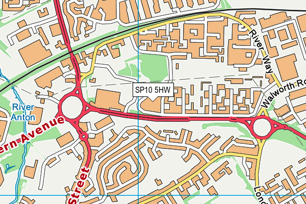 SP10 5HW map - OS VectorMap District (Ordnance Survey)