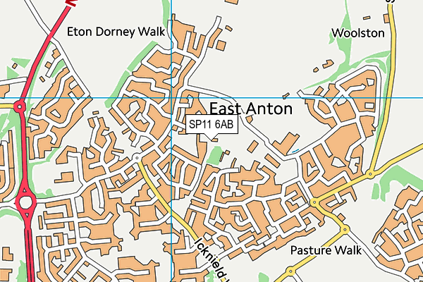 East Anton Sports Ground map (SP11 6AB) - OS VectorMap District (Ordnance Survey)