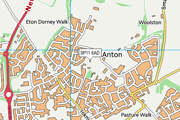 SP11 6AD map - OS VectorMap District (Ordnance Survey)