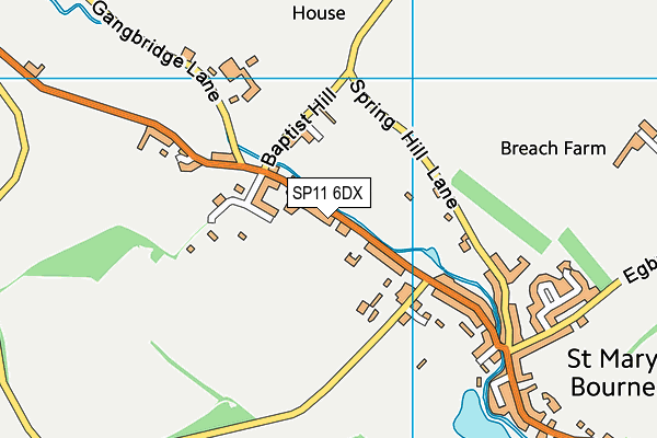 SP11 6DX map - OS VectorMap District (Ordnance Survey)