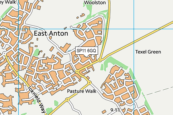 SP11 6GQ map - OS VectorMap District (Ordnance Survey)