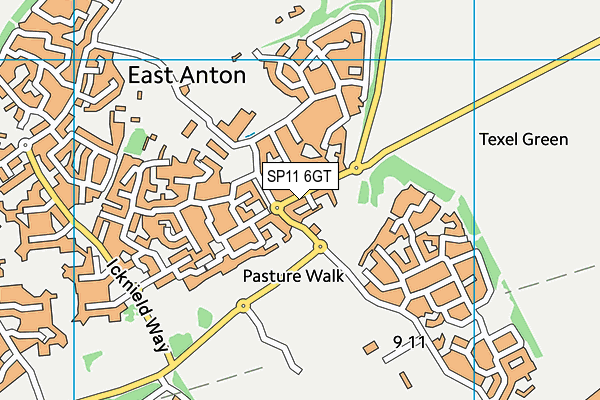 SP11 6GT map - OS VectorMap District (Ordnance Survey)