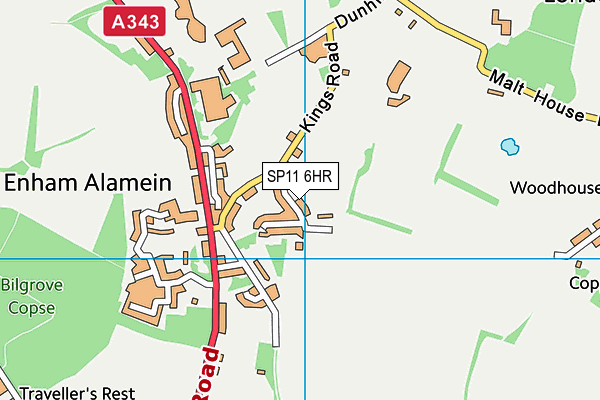 SP11 6HR map - OS VectorMap District (Ordnance Survey)