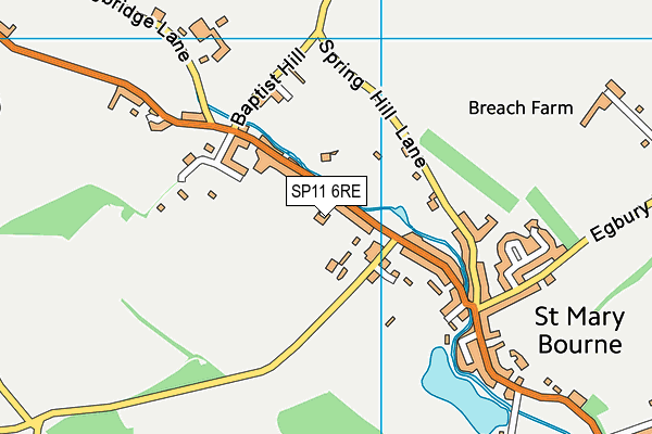 SP11 6RE map - OS VectorMap District (Ordnance Survey)