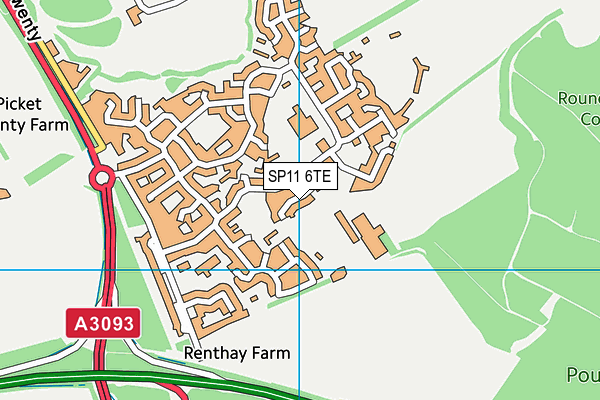 SP11 6TE map - OS VectorMap District (Ordnance Survey)