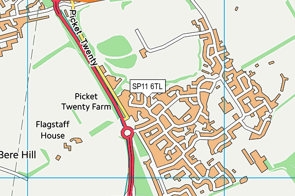 SP11 6TL map - OS VectorMap District (Ordnance Survey)