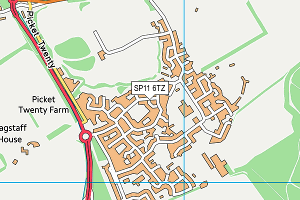 SP11 6TZ map - OS VectorMap District (Ordnance Survey)