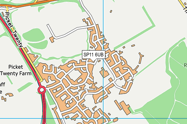 SP11 6UB map - OS VectorMap District (Ordnance Survey)