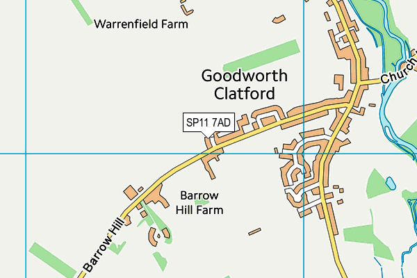 SP11 7AD map - OS VectorMap District (Ordnance Survey)