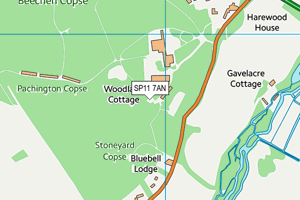 SP11 7AN map - OS VectorMap District (Ordnance Survey)