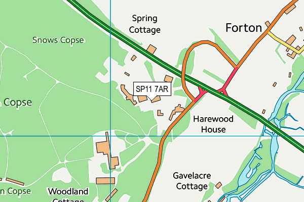 SP11 7AR map - OS VectorMap District (Ordnance Survey)