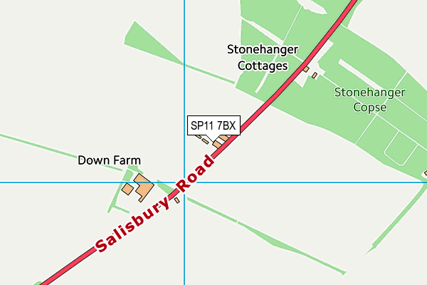 SP11 7BX map - OS VectorMap District (Ordnance Survey)