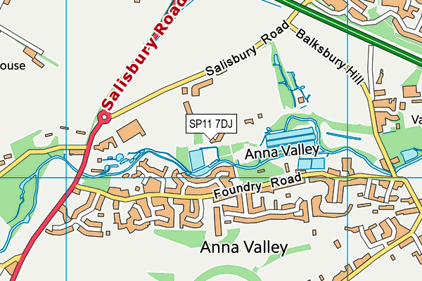 SP11 7DJ map - OS VectorMap District (Ordnance Survey)